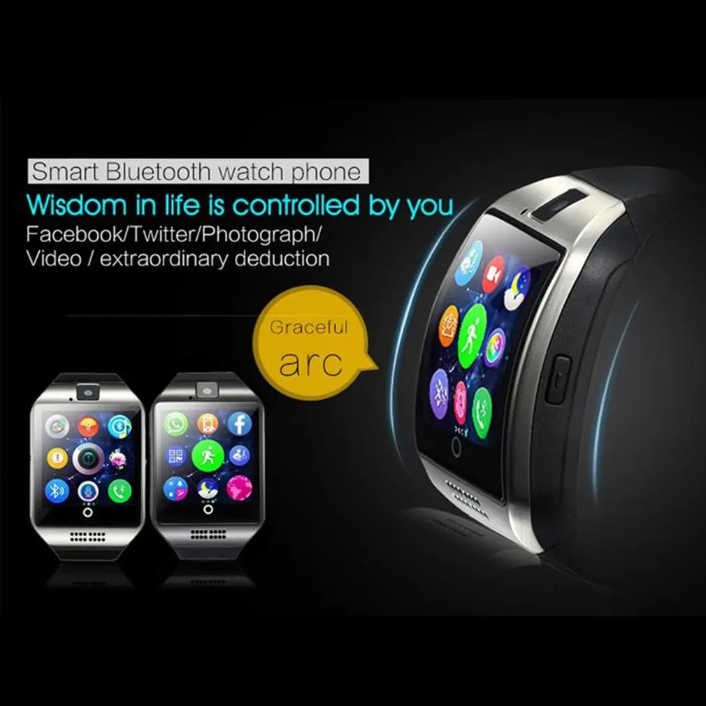 Q18 Сенсорный экран Bluetooth Смарт часы с большой Батарея Поддержка сим карта TF Камера