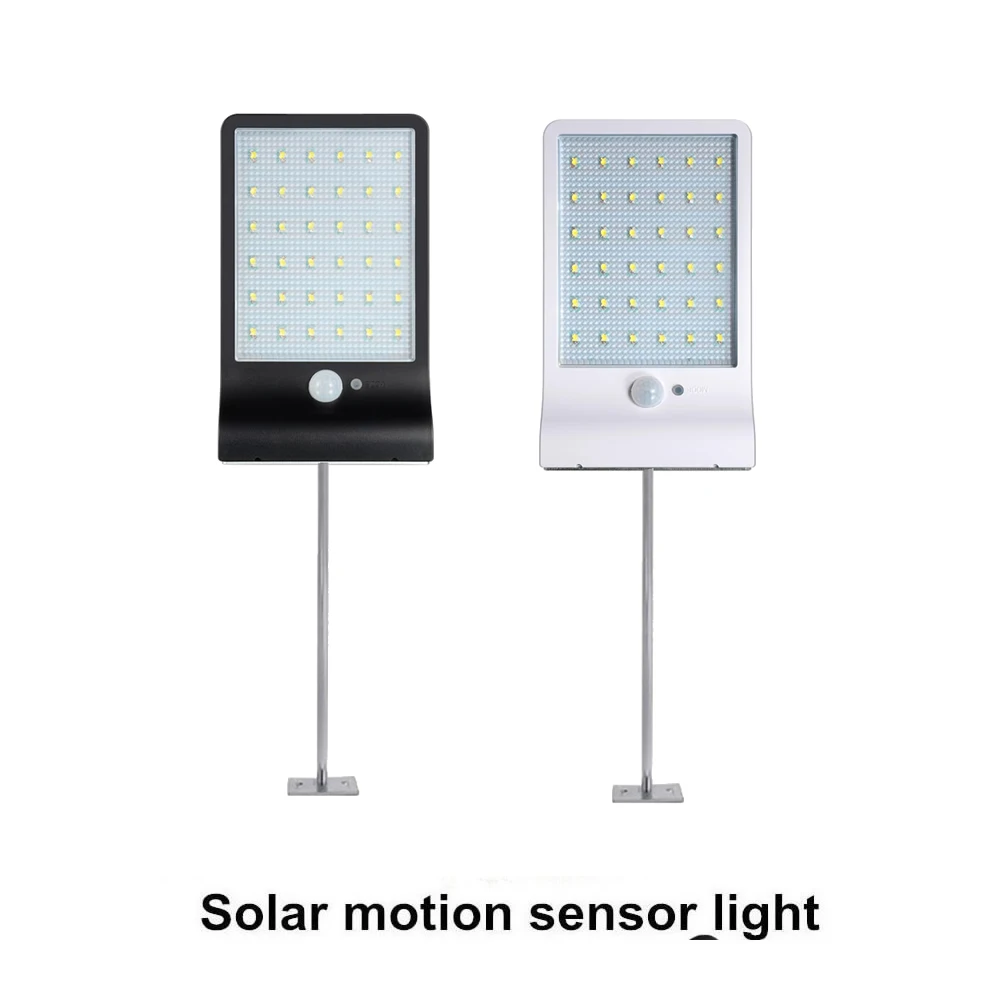 

48/36 LED Solar powered PIR Motion Sensor Light lamp Outdoor Energy Saving Street Yard Path Lamp Dropshipping Wall w metal pole