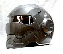 Moto scooter de moto cinza clássico homem de ferro capacete masei capacete da motocicleta metade capacete aberto da cara do capacete casque motocross