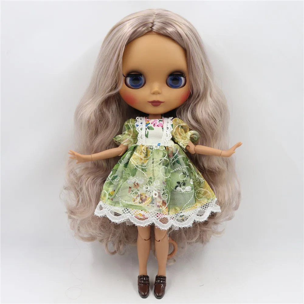 Lindsay - بريميوم Custom Neo Blythe دمية ذات شعر متعدد الألوان وبشرة داكنة ووجه لطيف غير لامع 3