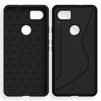 

10PCS/LOT.black shockproof Anti-skid S Line TPU Gel Skin Case Cover For google pixel 2/pixel 2 XL