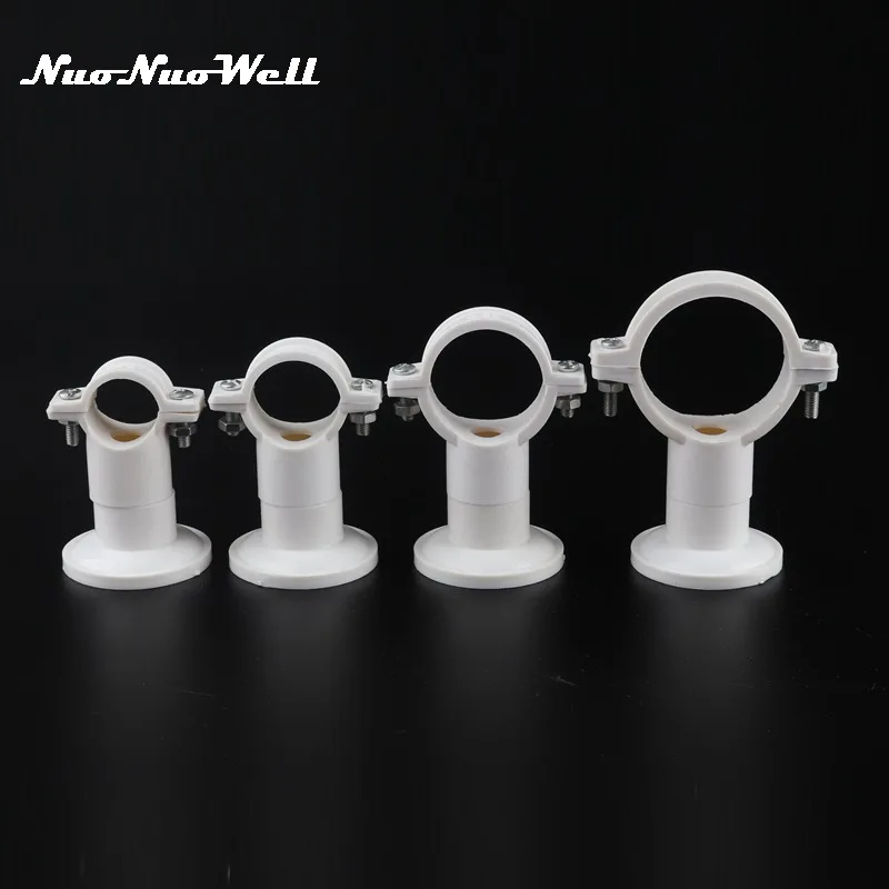 

4pcs 20mm 25mm 32mm 40mm PVC Pipe Support Bracket Water Pipe Clip Garden Irrigation Connector Fittings Hard Tube Clamp