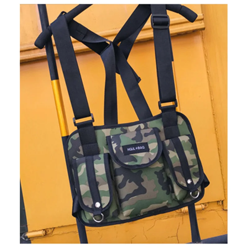 Мужская нагрудная сумка в стиле хип-хоп, уличная Мужская крутая функциональная тактическая нагрудная сумка, сумка через талию, нейлоновый рюкзак в стиле Punck D1 - Цвет: Army backpack
