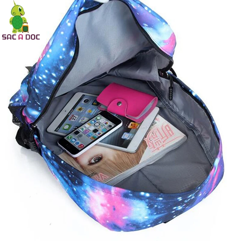 يونيكورن الظهر مراهق المدرسة عودة حزمة أكياس unicorno على ظهره الكرتون كيس من دوس غالاكسي mochila unicornio السفر أكياس