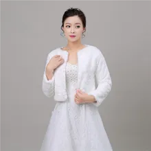 Дешевые, осенне-зимние свадебные болеро с длинным рукавом из искусственного меха, куртки, Свадебные пальто, накидка, шали, шарфы