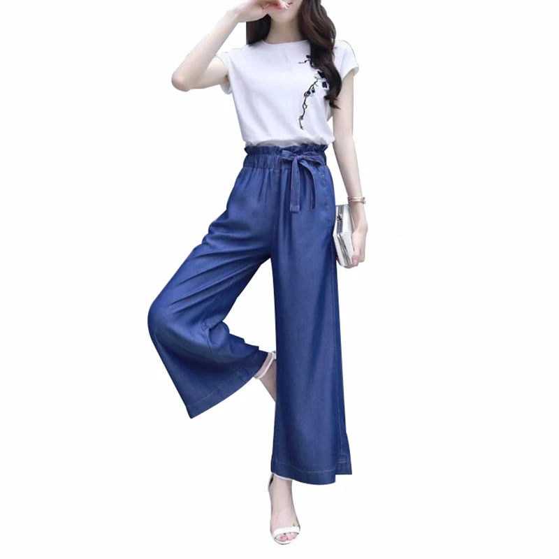 

MOBTRS High Waist Pants Woman All-Match Wide Leg Pants Women Popular Loose Trousers Female