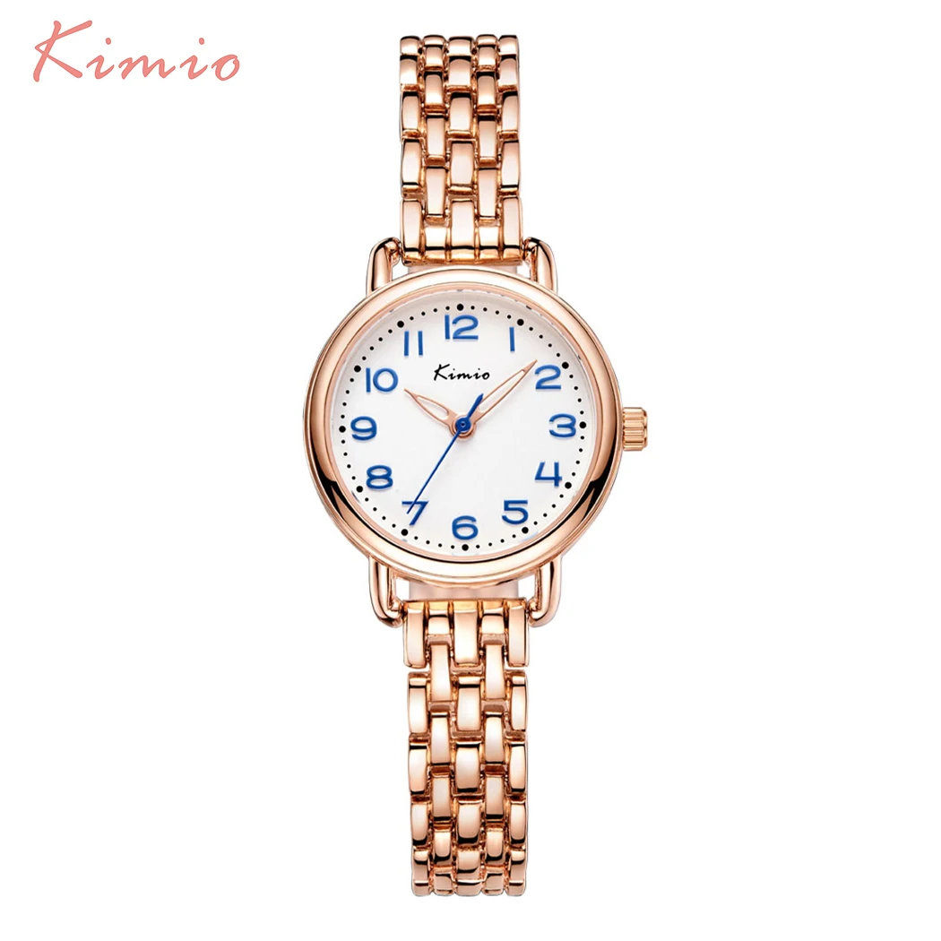 KIMIO Skeleton Pointer 3D Arabic Numerals Scale Fashion Watches 2018 Women Tops Girls Watches Bracelets For Women Luxury Brand