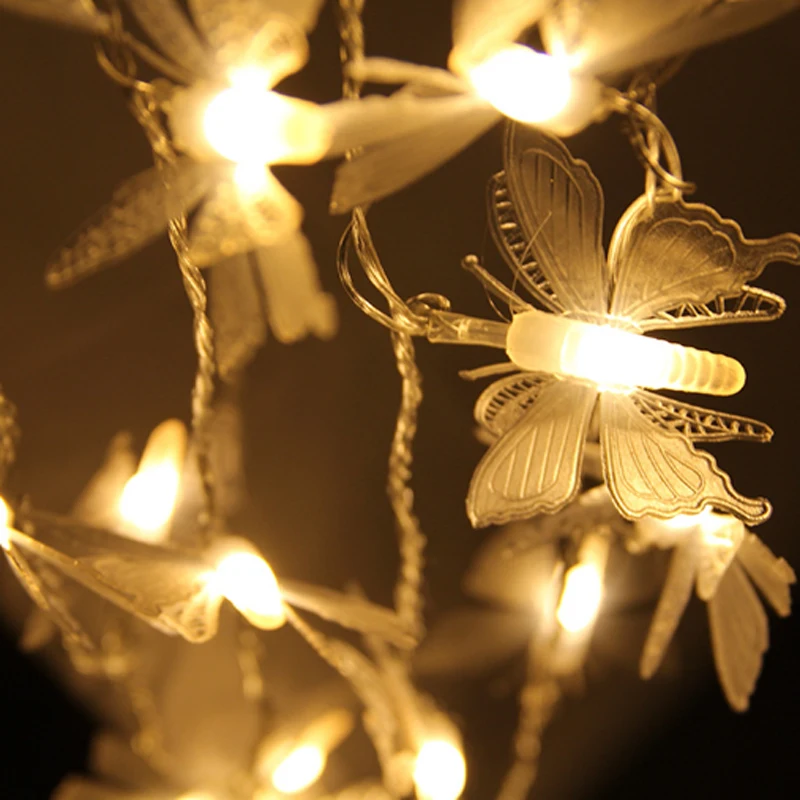 

Bright 5M 20leds Dragonfly/Butterfly/Dandelion Christmas Led String Fairy light Peach Indoor Outdoor Garden Tree Decoration