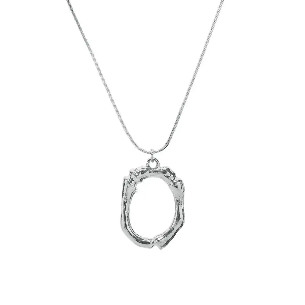JShine, серебряное ожерелье с подвеской в виде алфавита лавы 26 цветов, комбинация, ожерелье с большими буквами, женское ювелирное изделие, A-Z - Окраска металла: O