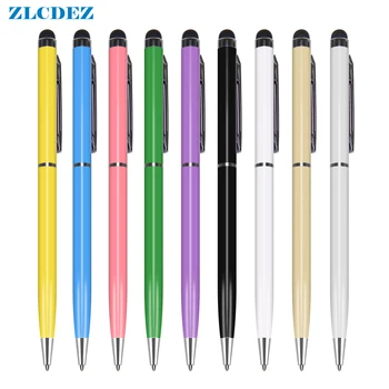 

High quality 0.7MM Refill 2 In 1 Capacitive Touch Screen universal Stylus Ball Point Pen For Touch Screen 100pcs/Lot