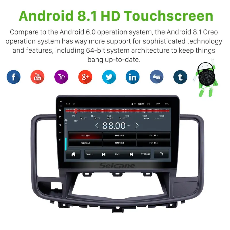 Seicane 2din для 2009-2013 Nissan старая модель Teana Android 8,1 10,1 дюймов головное устройство gps радио с AUX WI-FI поддержка OBD2 DVR SWC Carplay