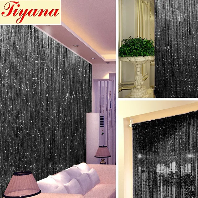 Line Screens Curtain Rare Flat Silver Ribbon Door String Line Screens Curtain Rare Flat Silver Ribbon Door String Thread Fringe Window Panel Room Divider