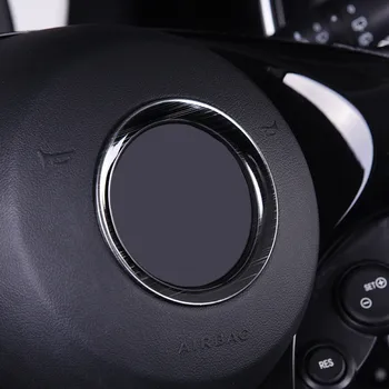 

Stainless Steel Car Steering Wheel Panel Center Cover Speaker Sticker Ring for Smart fortwo 2015 2016 2017