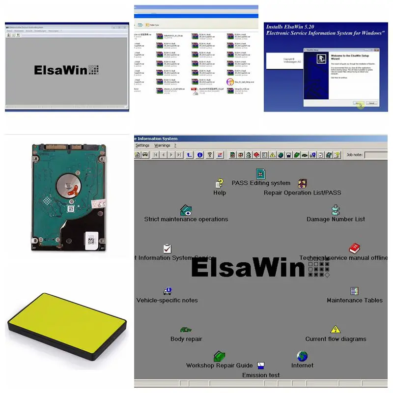 Горячая Распродажа ElsaWin 6,0 работа для V.W 5,3 для Audi авто ремонт программного обеспечения Elsa Win6.0 в HDD Военная заводская цена DHL