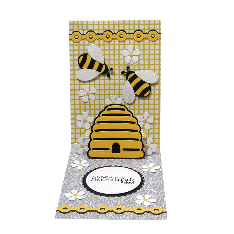 

YaMinSanNiO Beehive Metal Cutting Dies for Scrapbooking Card Making Album Embossing Crafts Die Cut Craft Stencil Animal Dies