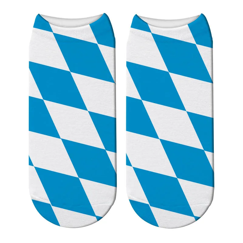 Носки с 3D принтом в виде американского, бразильского, канадского флага; женские хлопковые короткие забавные носки высокого качества; тапочки; носки унисекс; 5ZJQ-ZAS10 - Цвет: Style5