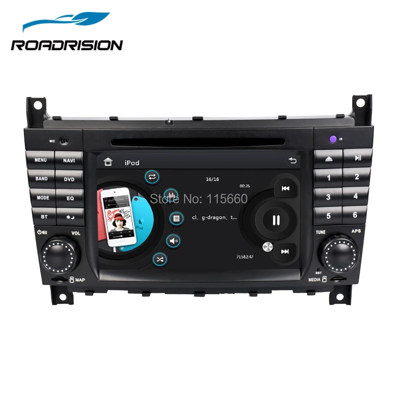 Автомобильный DVD плеер RoadRision 2Din для Mercedes Benz W203/W209/W169/w222/A Class/A160/C Class/C180/C200/CLK200/CLK350
