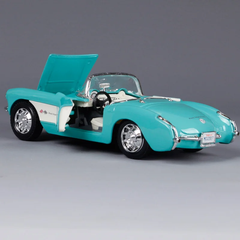 Maisto 1:24 1957 chevrolet corvette Классическая машина под давлением синий черный винтажная модель автомобиля крутой автомобиль Коллекционирование для фанатов 31275