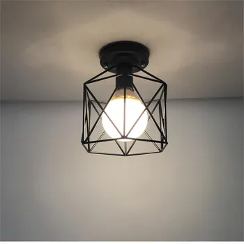 

Modern Pendant Light Black Iron Hanging Cage Vintage Led Lamp Industrial Loft Retro Dining Room Restaurant Bar Counter #N