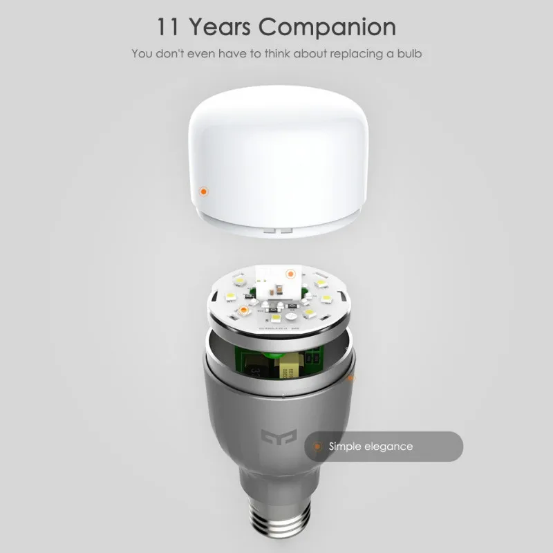 Original Xiaomi Yeelight II Smart LED Bulb E27 9W 600 Lumens Mi Light Smart Phone WiFi Remote Control 7
