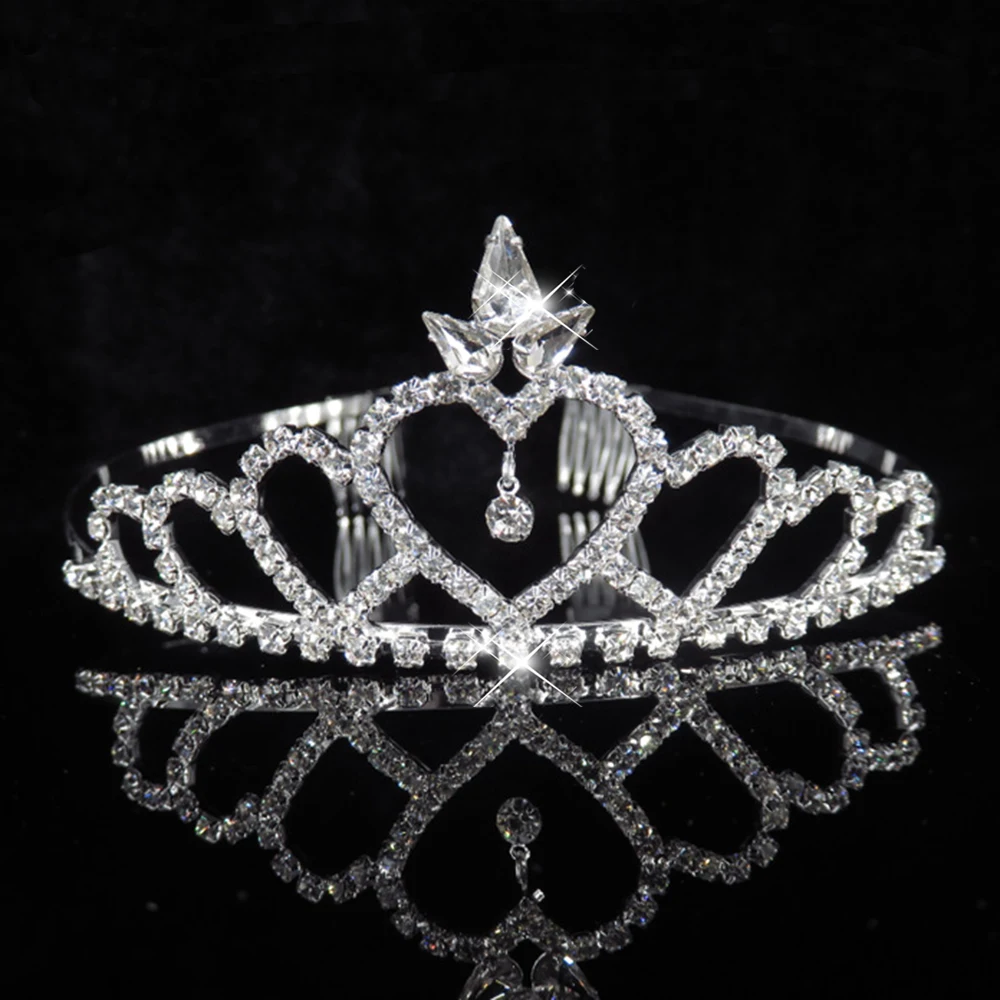 Hot Fashion Bridal Tiara & Crown Luxury Princess Wedding Party Hair Jewelry Women Girl Heart Crystal Prom Headband hair accessory jewelry set jewelry accessories hair headdress bridal headwear hair band crown