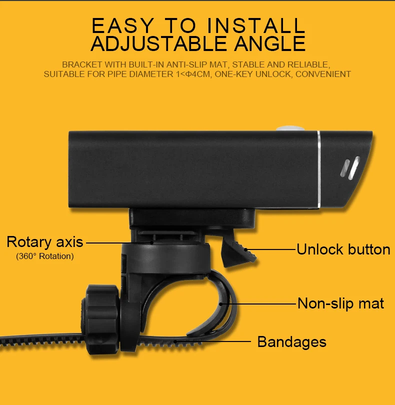 Excellent Gaciron Waterproof 600LM Bicycle Headlight with Wire Control USB Rechargeable MTB Bike Front light Flashlight Handlebar LED Lamp 6