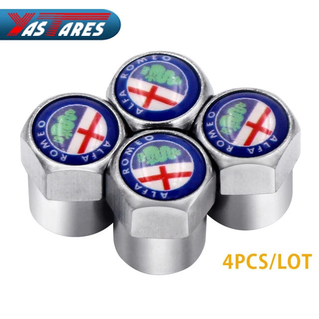 

4pcs/lot Car Styling Tire Valves Caps Case For Alfa Romeo Mito 147 156 159 166 Car-Styling Auto Wheel Tyre Tire Stem Air Covers