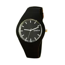 2018 Geneva Watches Women 12 Candy colored Jelly Silicone Strap Leisure Watch Wrist Watch gift montre