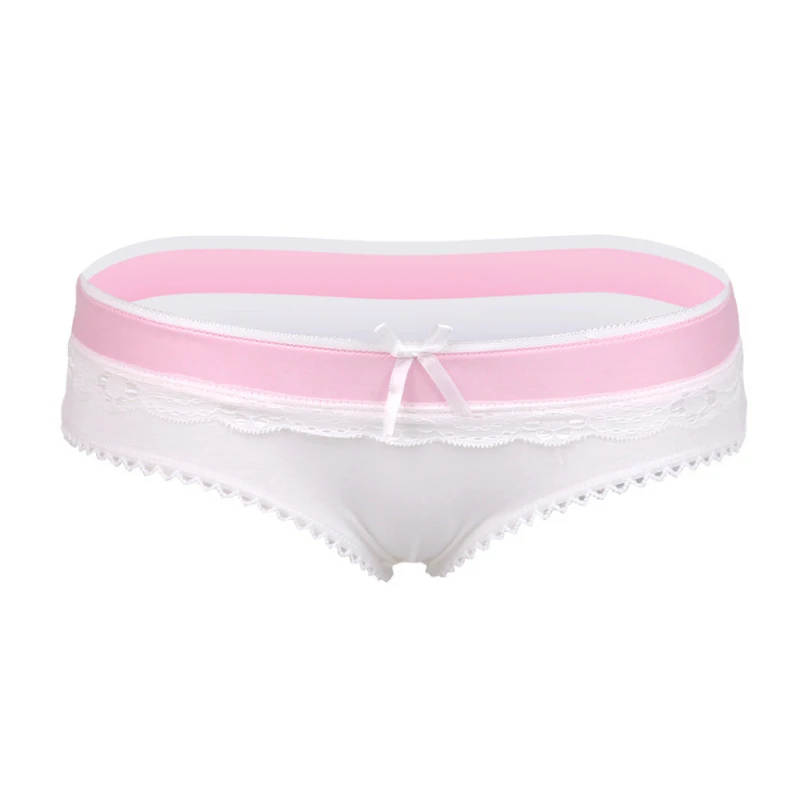 Brand Lace Bow Sexy Lady Briefs Cotton Underwear Cute White Series ...