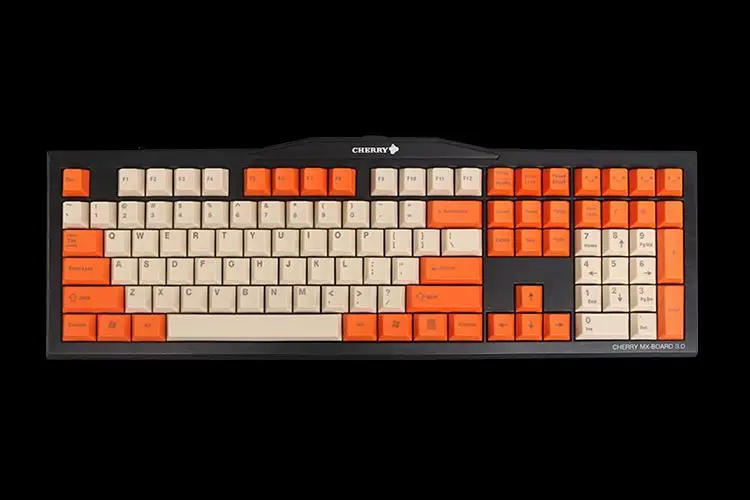 PBT Keycaps Cherry Profile Cream Orange Color for 87 104 108 3000 3800 3850 Mechanical Gaming