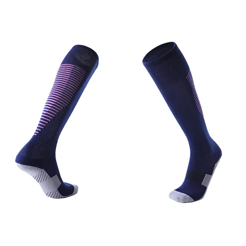 Профессиональные зимние спортивные лыжные носки для мужчин и женщин, термостойкие лыжные длинные носки для улицы, MTB, велоспорта, бега, футбольные чулки, черные, красные - Цвет: purple
