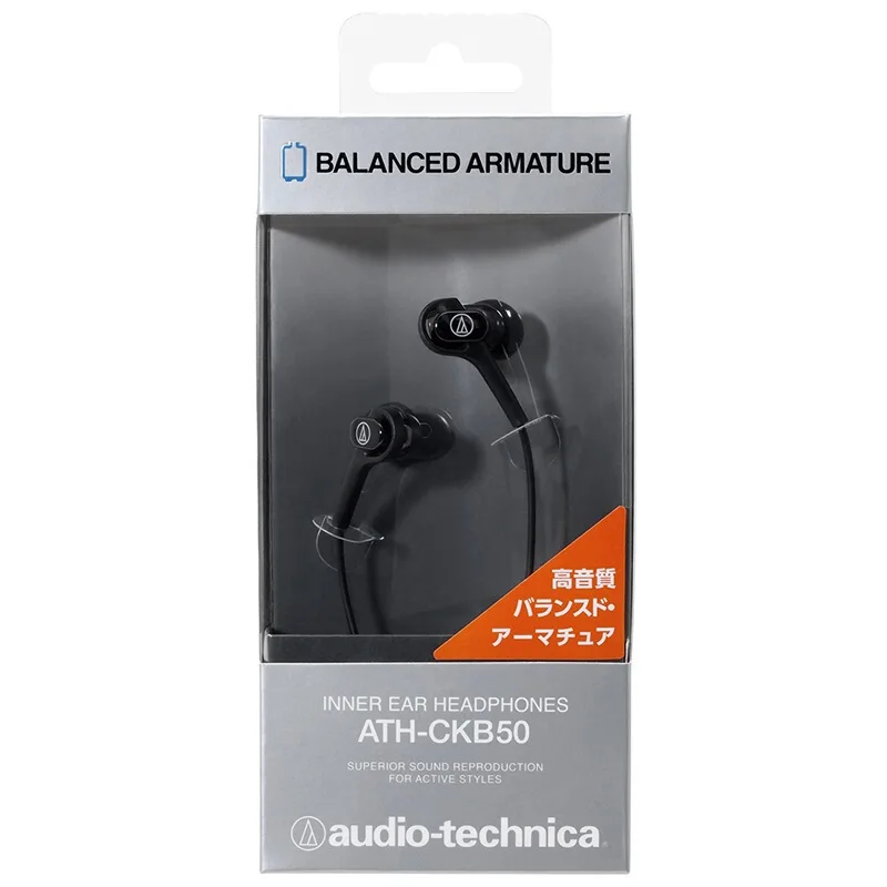 Оригинальные Audio-Technica ATH-CKB50 Проводные сбалансированные наушники арматурный привод для Iphone Xiaomi huawei для samsung ANDROID iOS музыка