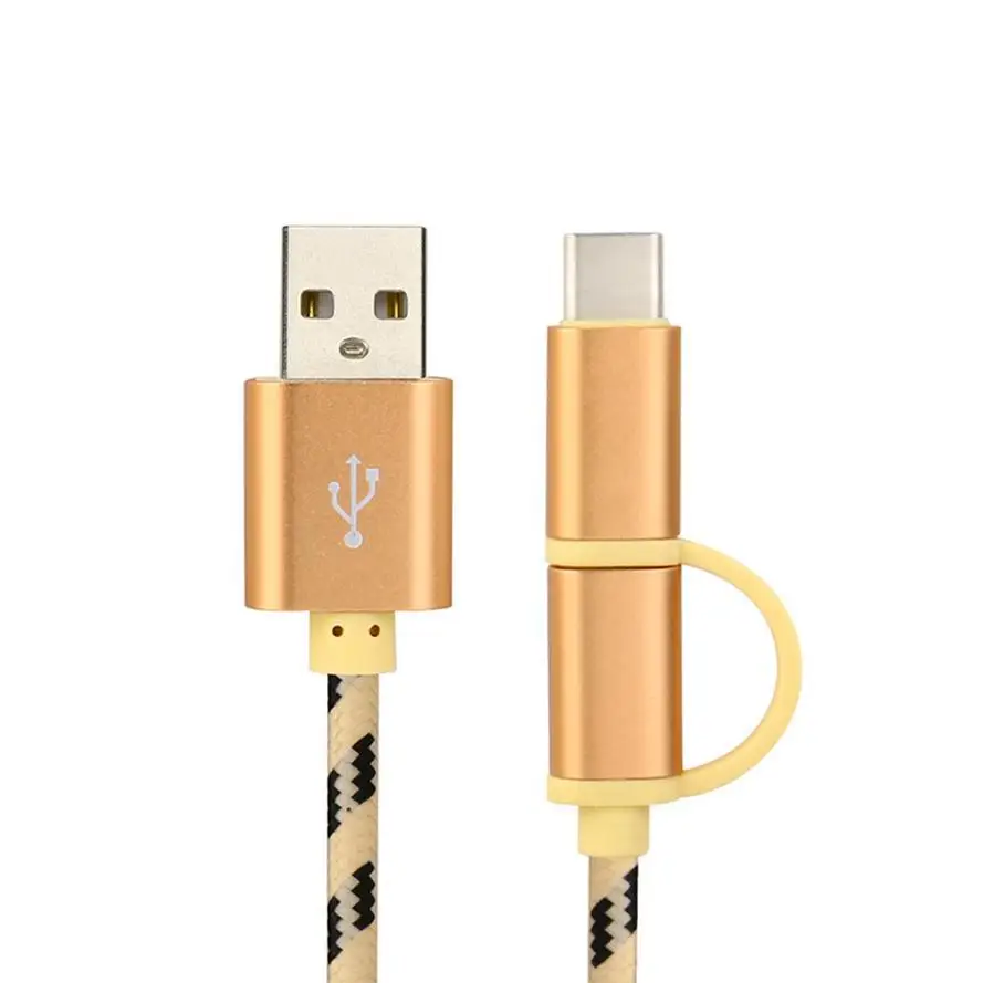 2 в 1 Micro USB и usb type C адаптер кабель для зарядки данных Micro usb type C телефонный кабель для samsung Xiaomi OnePlus huawei и т. д