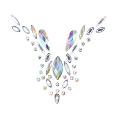 Crystal Breast Pasties Spring Autumn Acrylic Diamonds Sticking Art Carnival Party Breast Stickers with Non-toxic Back Glue