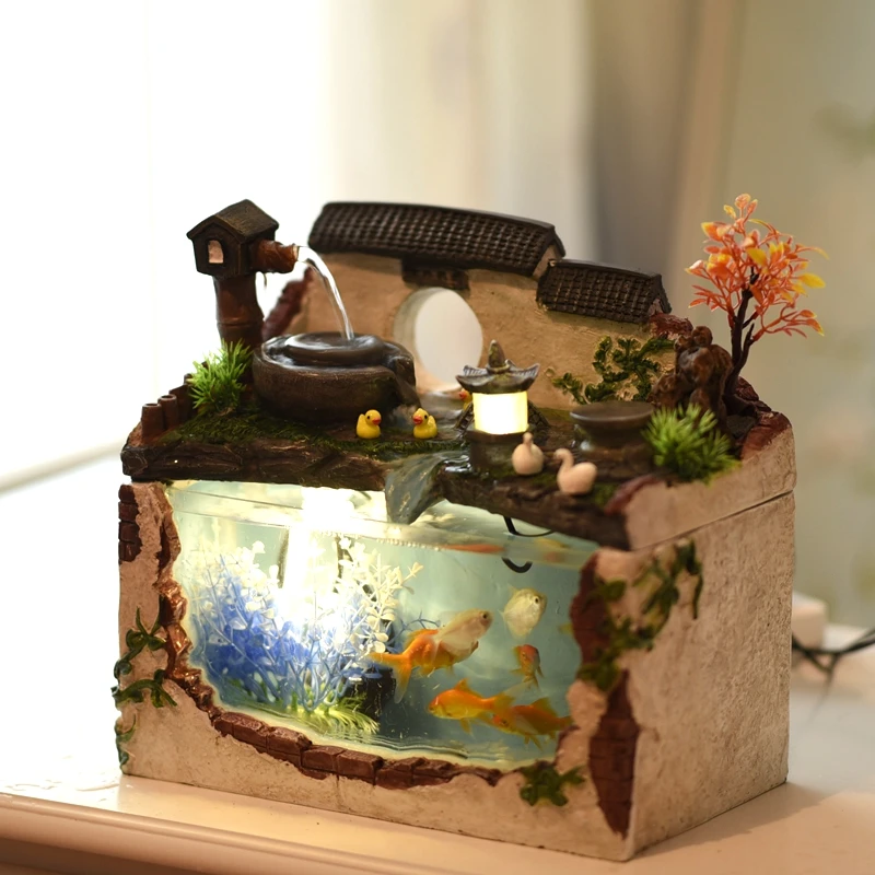110/220 в натуральный каучук Rockery Waterscape для офиса и рабочего стола украшение ремесла