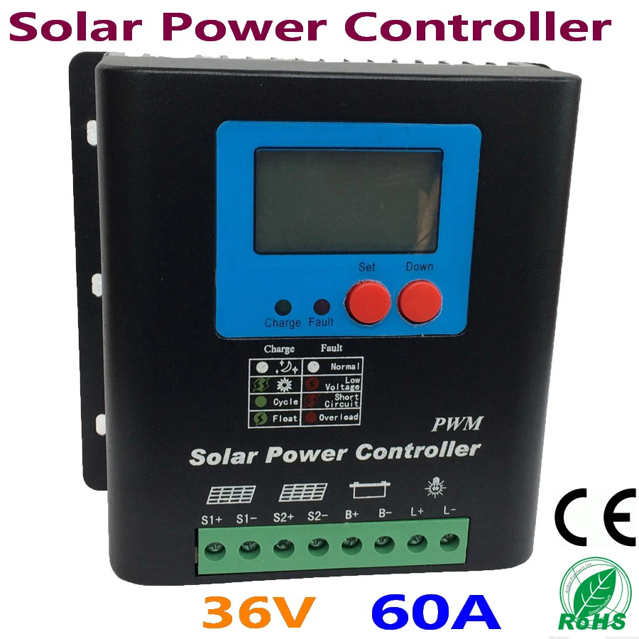 60A 36V Solar Controller 36V panel Battery Charge Controller Solar Home