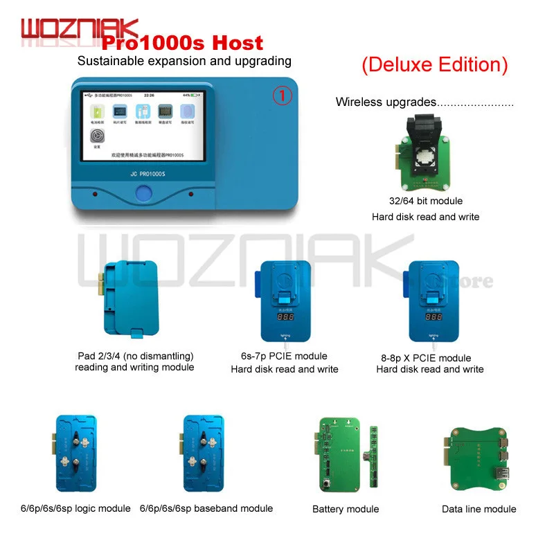 

Wozniak JC Pro1000S Multi-Functional IC Chip HDD Programmer PCIE NAND Test Read for Iphone 8P X 7 7P 6 6SP 6S for ipad