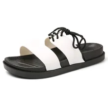 Новая мода Гладиатор слайды Повседневное мужские сандалии Лето Открытый мужской Erkek Ayakkabi Sandalet Досуг кроссовки Sepatu Pria скольжения