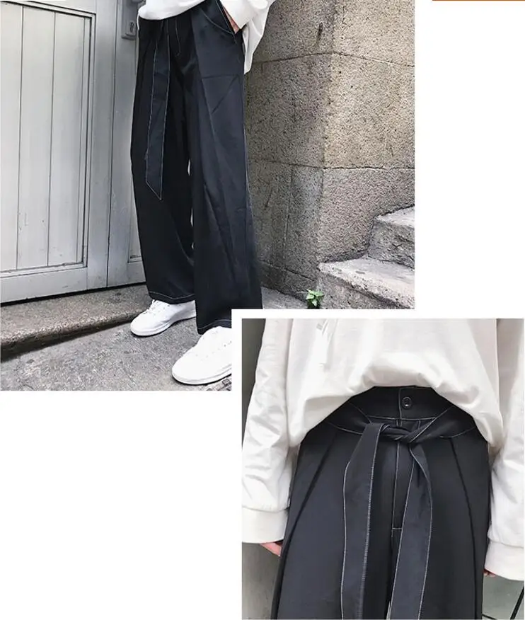 Для мужчин свободные прямые девять точки повседневные штаны в японском стиле Для мужчин; свободные штаны в Корейском стиле. S-6XL