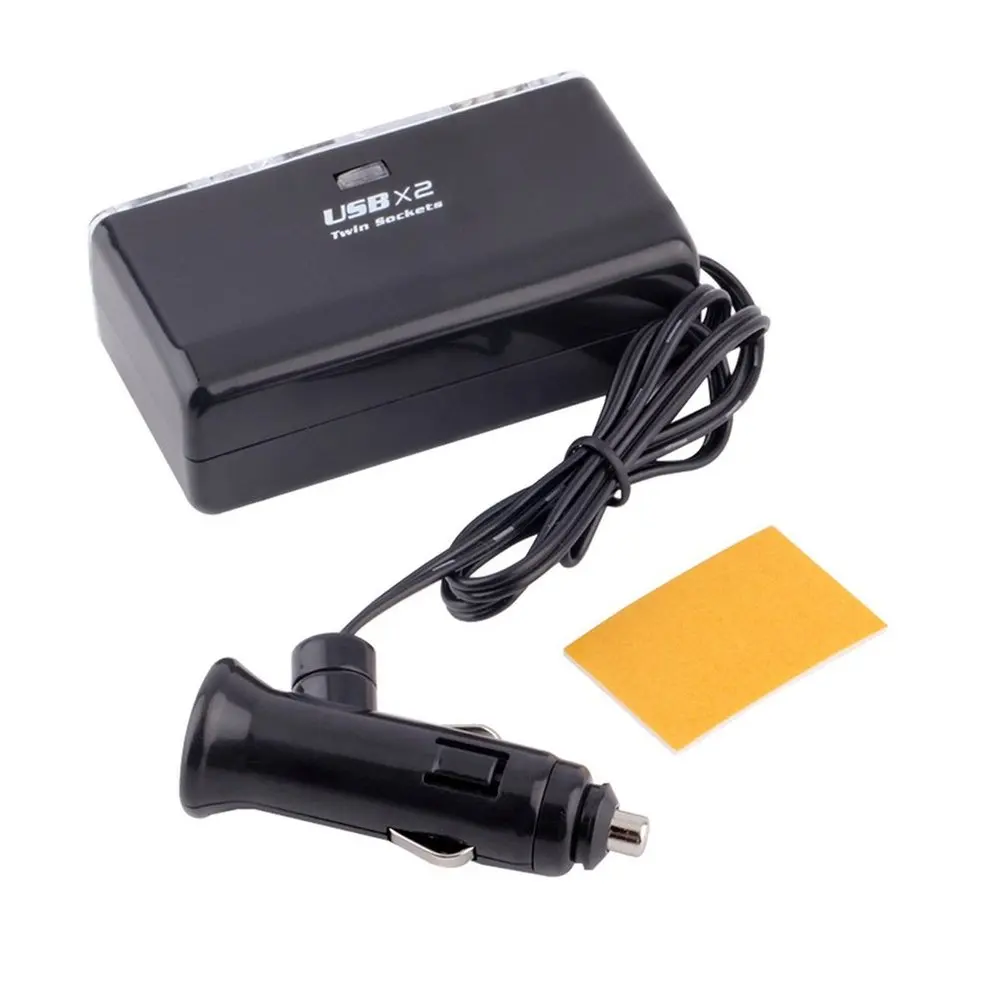 Universal Dual Socket 2 USB Port Car Vehicle Cigarette Lighter Splitter DC 12V/24V Charger Adapter Power Black | Автомобили и