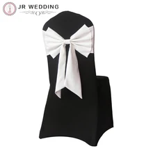 100 шт Красочные Полиэстеровые и лайкры самостоятельно галстук лента на стул полоса бабочка стул лента для свадьбы декор