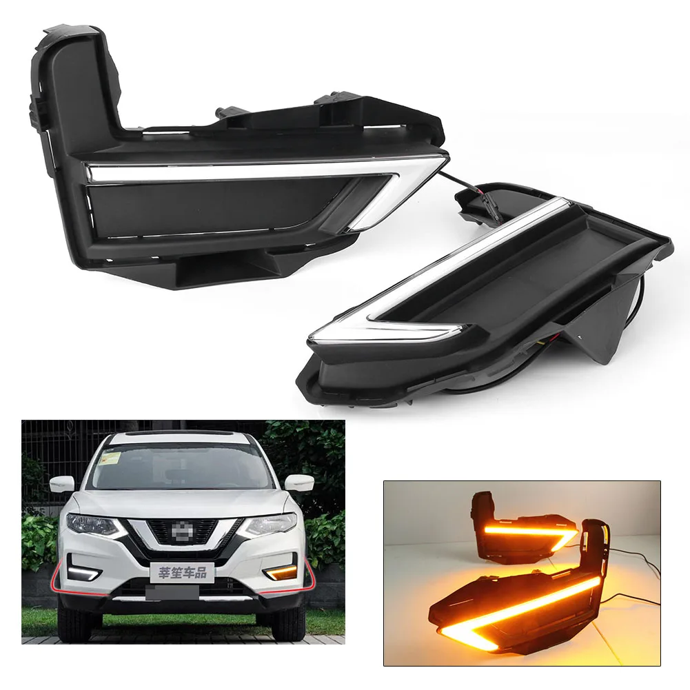 

Auto Car LED Daytime Running Light Lamp for NISSAN ROGUE X-TRAIL 2017-2018 Turn Signals Lamp