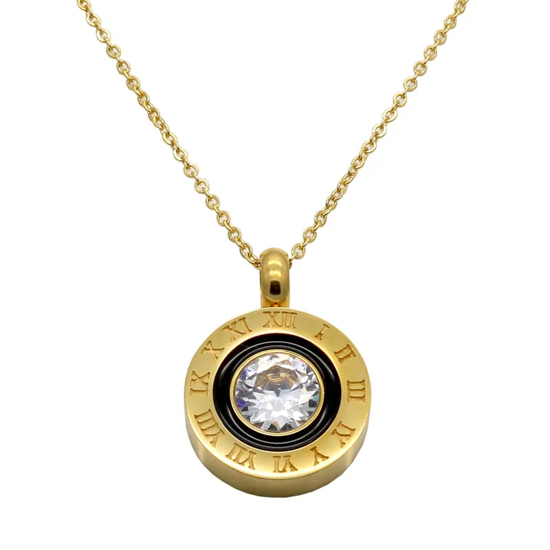 

2019 Fashion Womens Necklaces Jewelry Charms Crystal Roman Letters Necklace Gold Color Cubic Zirconia Chain Necklaces & Pendants
