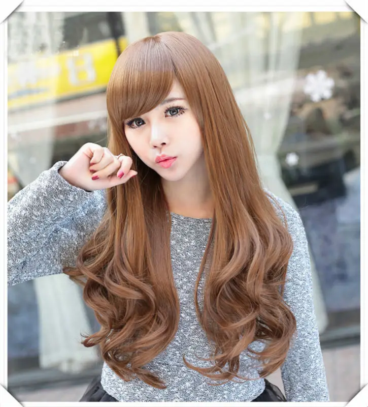 

66CM Long Curly Mixed Color Cosplay Wig Women Synthetic Pelucas Wavy Lolita Cosplay  Anime Wig