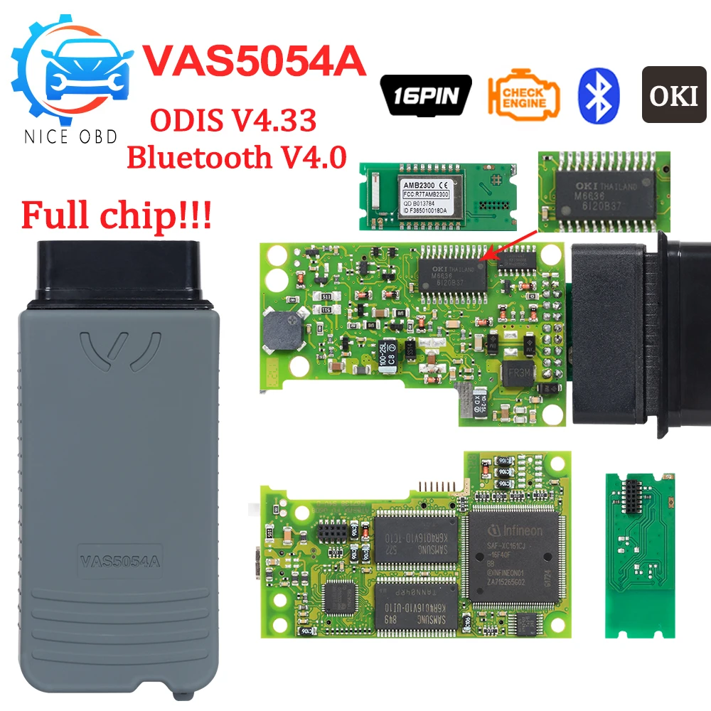 

VAS5054A ODIS v4.3.3 VAS5054 Oki VAS 5054A v4.1.3 Full oki Chip Support UDS OBD 2 Diagnostic Tool Scanner OBD2 Diagnostic-Tool