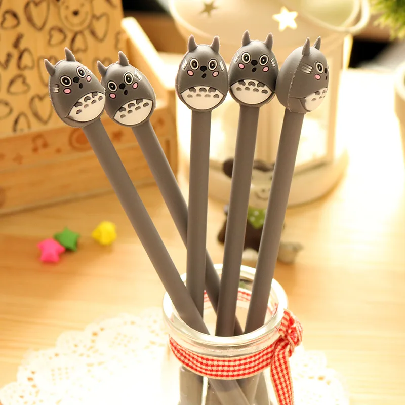 

48 pcs/lot Totoro gel pen Cute Animal 0.5mm black ink Signature pens school writing supplies Stationery Promotional gift