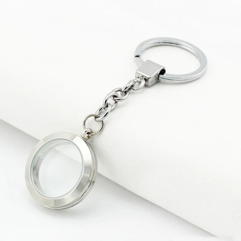 5pcs/lot 30mm strong plain living glass floating locket key