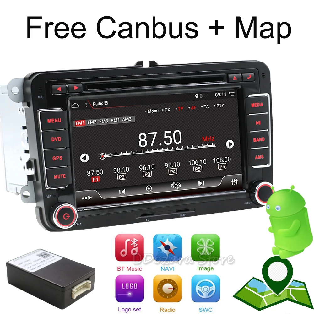 

Android 7.1/8.1 autoradio 2 din car dvd GPS navigation for Volkswagen GOLF 4 GOLF 5 6 POLO PASSATCC For TIGUAN TOURAN