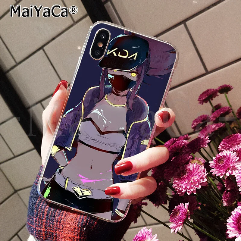 Мягкий прозрачный силиконовый чехол MaiYaCa kda league of legends из ТПУ для iPhone 8 7 6 6S Plus 5 SE XR X