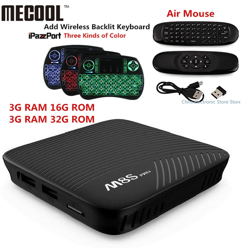 

Genuine MECOOL M8S PRO Android 7.1 TV Box BT 4.1 2GHz ARM Cortex-A53 CPU 64bit 4K 3G 16G 3G 32G HD